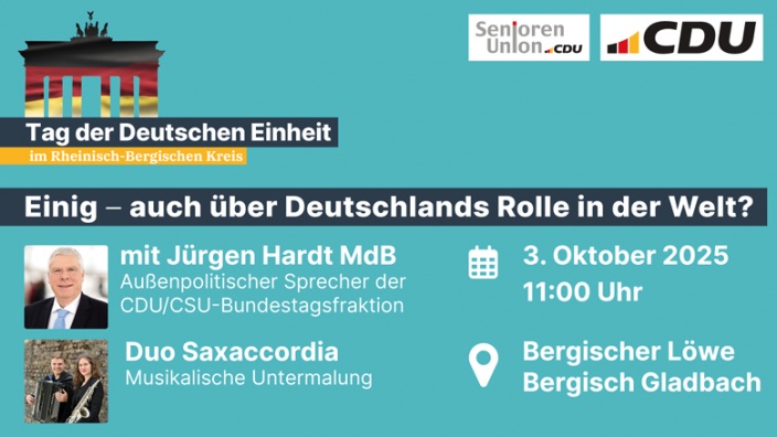 Einladung zum Tag der Deutschen Einheit 2025